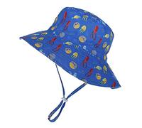 Highdi Unisex Baby Sonnenhut, Mädchen Jungen Kinderhut mit Niedlicher Cartoon Druck Sommerhut Kleinkind Faltbar Sonnenschutz Strandhut Fisherhut (Tintenfisch,S(46-50cm))