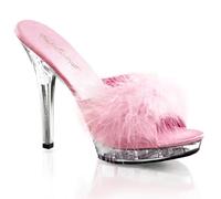 Higher Heels Fabulicious Plateau-Pantoletten Lip-101-8 Lack pink/klar Gr. 40