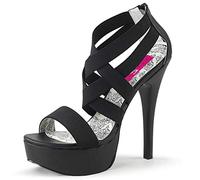 Higher Heels Pink Label Damen Platform Sandaletten Teeze-47W schwarz Gr.48