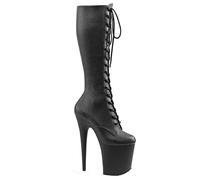 Higher Heels PleaserUSA Damen Kniestiefel Flamingo-2023 Mattschwarz Gr. 40