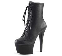 Higher Heels PleaserUSA Fetish Ankle Boots Aspire-1020 Mattschwarz Gr.37