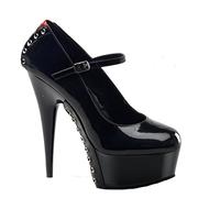 Higher Heels PleaserUSA Gogo Delight-687FH Lack schwarz/rot Gr.39