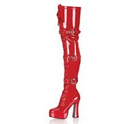 Higher-Heels PleaserUSA Overknee-Stiefel Electra-3028 Lack rot Gr.43