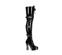 Higher-Heels PleaserUSA Overknee-Stiefel Electra-3028 Lack schw. Gr.44