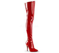 Higher-Heels PleaserUSA Overknee-Stiefel Seduce-3000 Lack rot Gr.43