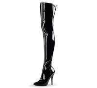 Higher-Heels PleaserUSA Overknee-Stiefel Seduce-3000 Lack schwarz Gr.45