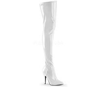 Higher-Heels PleaserUSA Overknee-Stiefel Seduce-3000 Lack weiß Gr.44