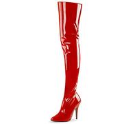 Higher Heels PleaserUSA Overknee-Stiefel Seduce-3010 Lack rot Gr. 41,5