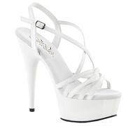 Higher Heels PleaserUSA Plateau Sandaletten Delight-613 Lack weiß Gr.38