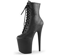 Higher Heels PleaserUSA Plateau Stiefel Flamingo-1020 Mattschwarz Gr.39