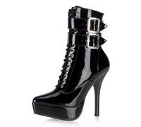 Higher-Heels PleaserUSA Plateau-Stiefeletten Indulge-1026 Lack schwarz 43