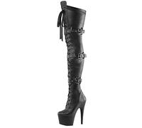 Higher Heels PleaserUSA Platform Overknees Adore-3028 Mattschwarz Gr. 41,5