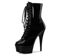 Higher Heels PleaserUSA Stiefeletten Delight-1020 Lack schwarz Gr. 39