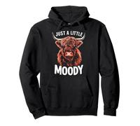 Highland Cow Cattle Just Little Moody Hairy Animal Farmer Pullover Hoodie