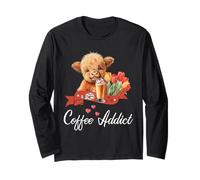 Highland Cow Drink Coffee T-Shirt Langarmshirt