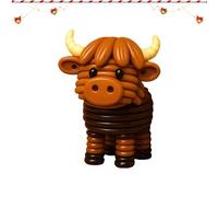 Highland DIY | Handgefertigtes Bastelset - 4 x 5 cm -Verzierungs-Set mit 3D-Dekorationen für Tiere, Festlicher Weihnachtsbaum, Fenster, Terrasse, Port