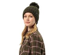 Jack Wolfskin Strickmütze Highloft Knit Beanie mit Bommel - mossgrün Damen, Größe S