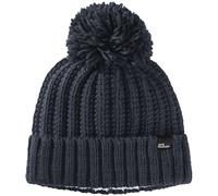 Jack Wolfskin Strickmütze Highloft Knit Beanie mit Bommel – nachtblau Damen Größe M