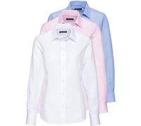 HIGHMOOR Blusen, 3er-Pack Weiß/Rosé/Bleu (Größe: 40) 40 weiß