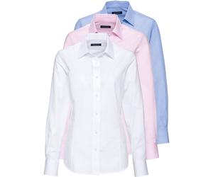 HIGHMOOR Blusen, 3er-Pack Weiß/Rosé/Bleu (Größe: 48) 48 weiß