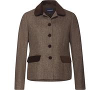 HIGHMOOR Fischgrat-Jacke mit Samtdetails Beige/Braun (Größe: 34) 34 beige