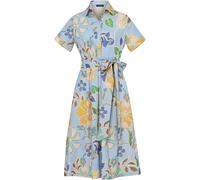 HIGHMOOR Halbarm-Kleid mit Gürtel Bleu/Blumen (Größe: 34)