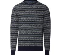HIGHMOOR Jacquard-Pullover Marine/Grün (Größe: XL) XL blau