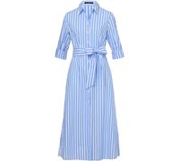 HIGHMOOR Langes Streifen-Kleid Bleu/Weiß (Größe: 42) 42 blau