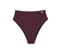 Highwaist-Bikini-Hose COPENHAGEN STUDIOS "Nela", Damen, Gr. 38, N-Gr, weinrot, Rippware, Recycling-Polyamid, strukturiert, unifarben, Badehosen, mit höherem Beinausschnitt (47349710-38) weinrot