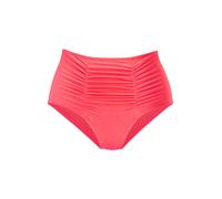 Highwaist-Bikini-Hose LASCANA "Ronda", Damen, Gr. 40, N-Gr, blau (koralle), Recycling-Polyamid, unifarben, Badehosen, mit Shaping-Effekt (64669030-40) koralle