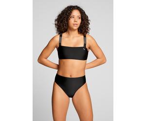 Highwaist-Bikini-Hose PUMA "PUMA SWIM WOMEN HIGH WAIST BRIEFS", Damen, Gr. L, N-Gr, schwarz, Obermaterial: 80% Polyamid, 20% Elasthan, Badehosen, mit hohem Beinausschnitt, elastisch (12554807-L) schwa