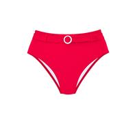 Highwaist-Bikini-Hose S.OLIVER "Beverly", Damen, Gr. 40, N-Gr, rot, Recycling-Polyamid, unifarben, Badehosen, mit breitem Ziergürtel (91917727-40) rot