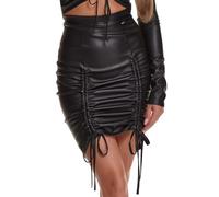 Highwaist Kunstleder Rock mit Schnürung S