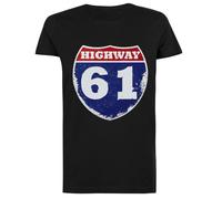 Highway 61 Revisited Damen Schwarzes T-Shirt Umweltfreundliches Tee Women Black T-Shirt Eco-Friendly Tee