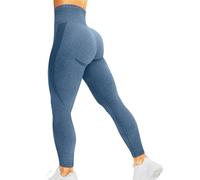 HIGORUN, Nahtlose Leggings für Damen mit Smile-Kontur, hoher Taille - ideal für Fitness, Gym und Yoga, Dunkelblau, S