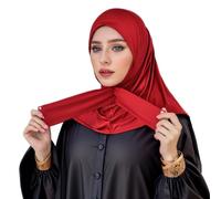 Hijab Kopftuch Damen muslimisch, Weiche Islamische Kleidung, Einfarbiger Hidschab Wickeltuch Stretch-Turban Schlafmütze für Frauen