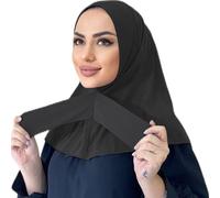 Hijab Kopftuch für Damen, Fnjuucw Einfarbiger Muslimische Hijab Kopfbedeckung Hidschab Wickeltuch Stretch-Turban Schlafmütze für Frauen, langer Schal, Wickelschal