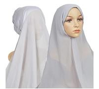 Hijab Kopftuch für Damen Muslimische Frauen Schal Kopfbedeckung Hidschab Islamische Gesichtsschleier Turban Chemo Kappe Bandana Haartuch Mützen Bandage Cap Muslim Hijab Stirnband (Grey, One Size)