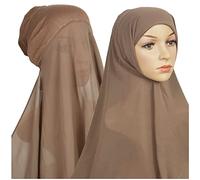 Hijab Kopftuch für Damen Muslimische Frauen Schal Kopfbedeckung Hidschab Islamische Gesichtsschleier Turban Chemo Kappe Bandana Haartuch Mützen Bandage Cap Muslim Hijab Stirnband (Khaki, One Size)
