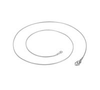 HIJONES Damen Herren Edelstahl Runde Flexible Herringbone Kette mit Glatten Gliedern und Vakuum Beschichtung 1MM Silber 50CM