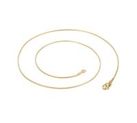 HIJONES Damen Herren Edelstahl Runde Flexible Herringbone Kette mit Glatten Gliedern und Vakuum Beschichtung 1MM Gold 55CM