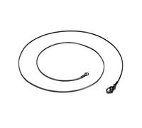 HIJONES Damen Herren Edelstahl Runde Flexible Herringbone Kette mit Glatten Gliedern und Vakuum Beschichtung 1MM Schwarz 60CM