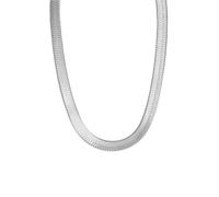 HIJONES Dünne Flache Schlangenkette Edelstahlkette Für Männer Frauen Geschichtete Schlüsselbeinkette Schmuck 4mm Silber 60cm