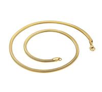HIJONES Schlangenkette Halskette für Männer Frauen Edelstahl Flache Fischgrätenkette Halsband Choker 4MM Gold 55CM