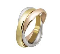 HIJONES Schmuck Damen für Immer Liebes Series Stilvolle Trizyklische Tricolor Ring Größe 52 (16.6)