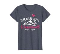 Hiking, Mountain Hiking, Fräulein Wandervoll T-Shirt, Damen, Blau Meliert, XXL