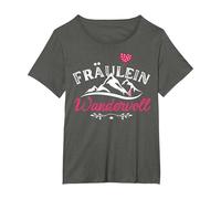 Hiking, Mountain Hiking, Fräulein Wandervoll T-Shirt, Damen Große Größen, Anthrazit, 1X