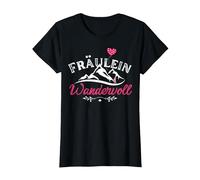 Hiking, Mountain Hiking, Fräulein Wandervoll T-Shirt, Damen, Schwarz, XL