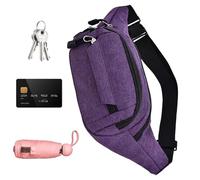 Hiking Waist Bag - Waterproof Travel Bum Fanny Pack, Fashion Casual Running Belt | Lightweight Bum Bag For Dog Walking, Shopping, Outdoor Camping, Sports Travel Accessory, Everyday Essentials, Purple