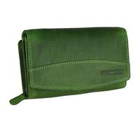 Hill Burry Geldbörse Damen Unisex Herren Portemonnaie echt naturgegerbt Leder | viel Stauraum | Scheinfach | Münzfach| Brieftasche | Geldbeutel | Wallet | RFID Schutz Green